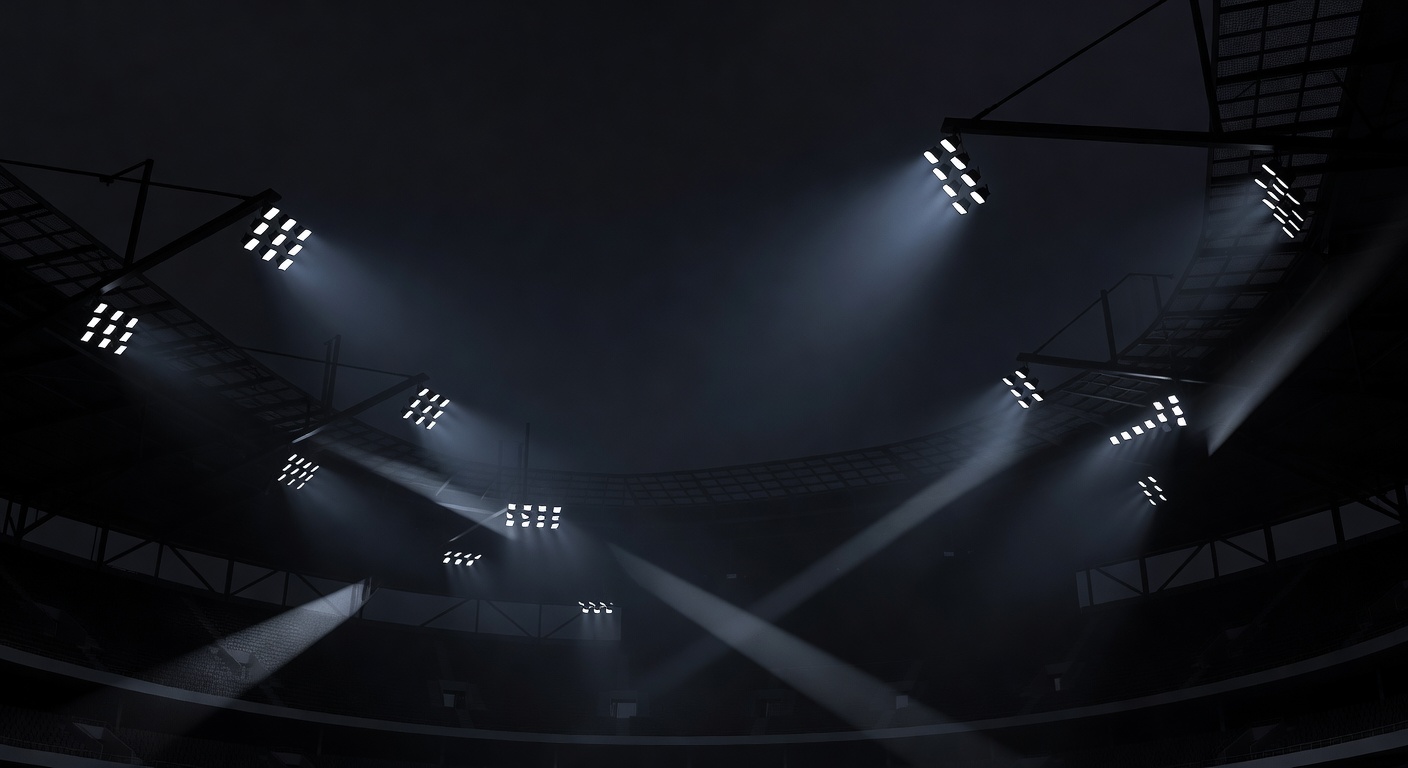 Abstract dark modern stadium lighting